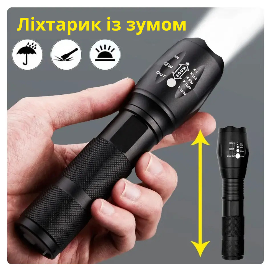 Потужний ручний світлодіодний ліхтарик